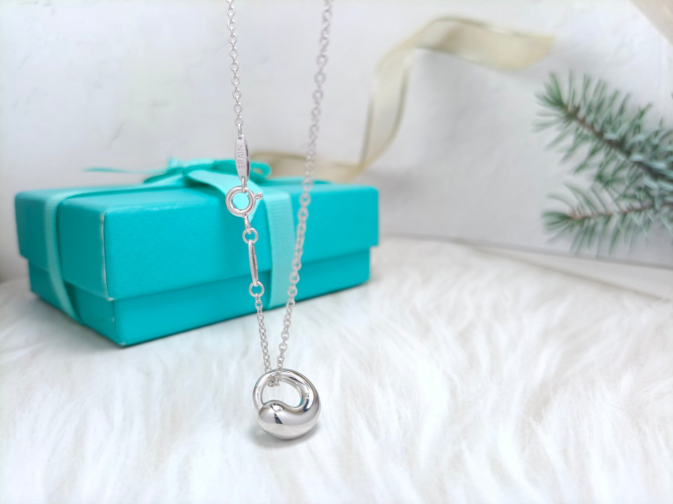 Tiffany Snail Pendant Silver Necklace