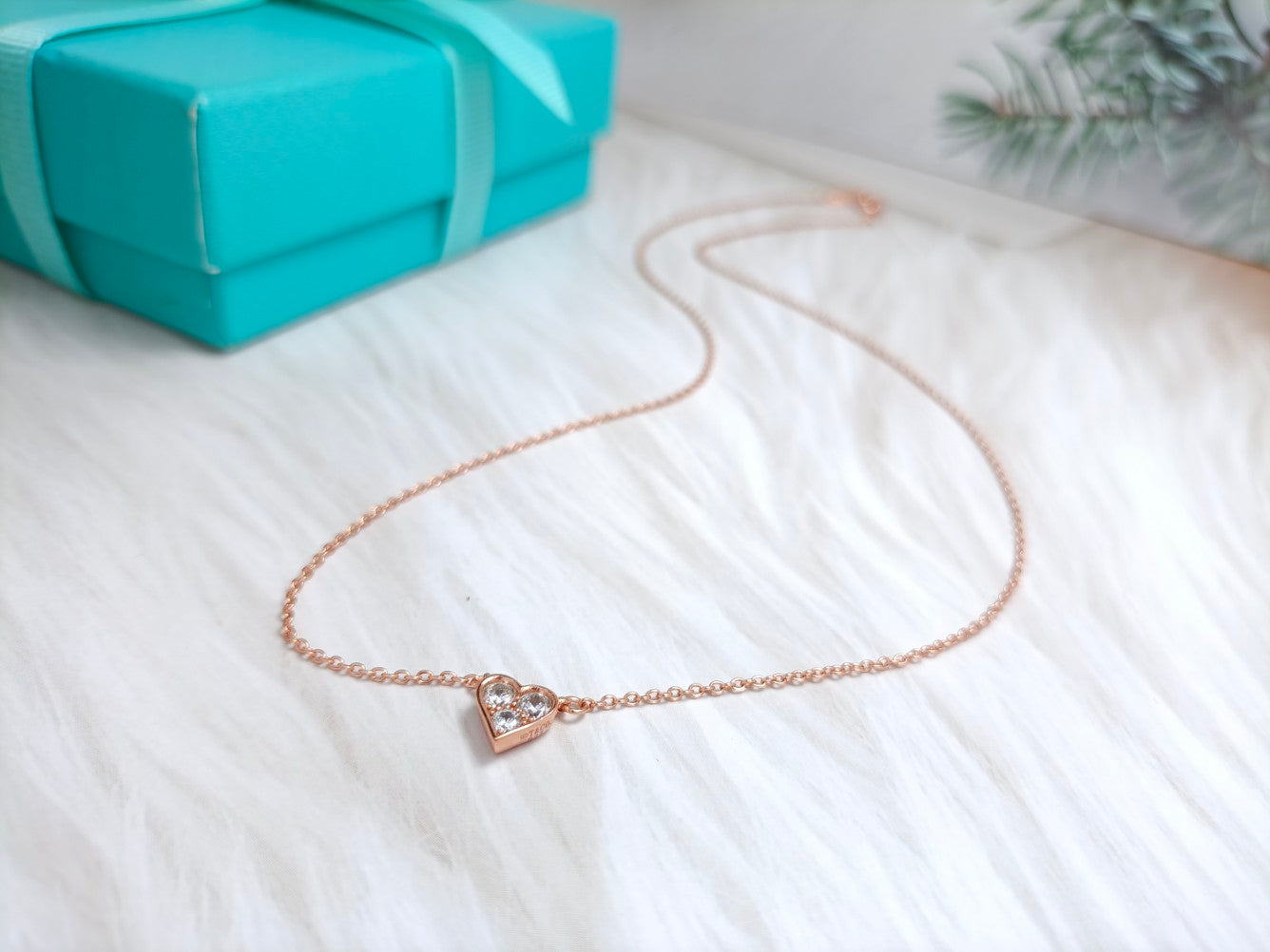 Tiffany Heart 3 Cubic Zirconia Pendant Necklace