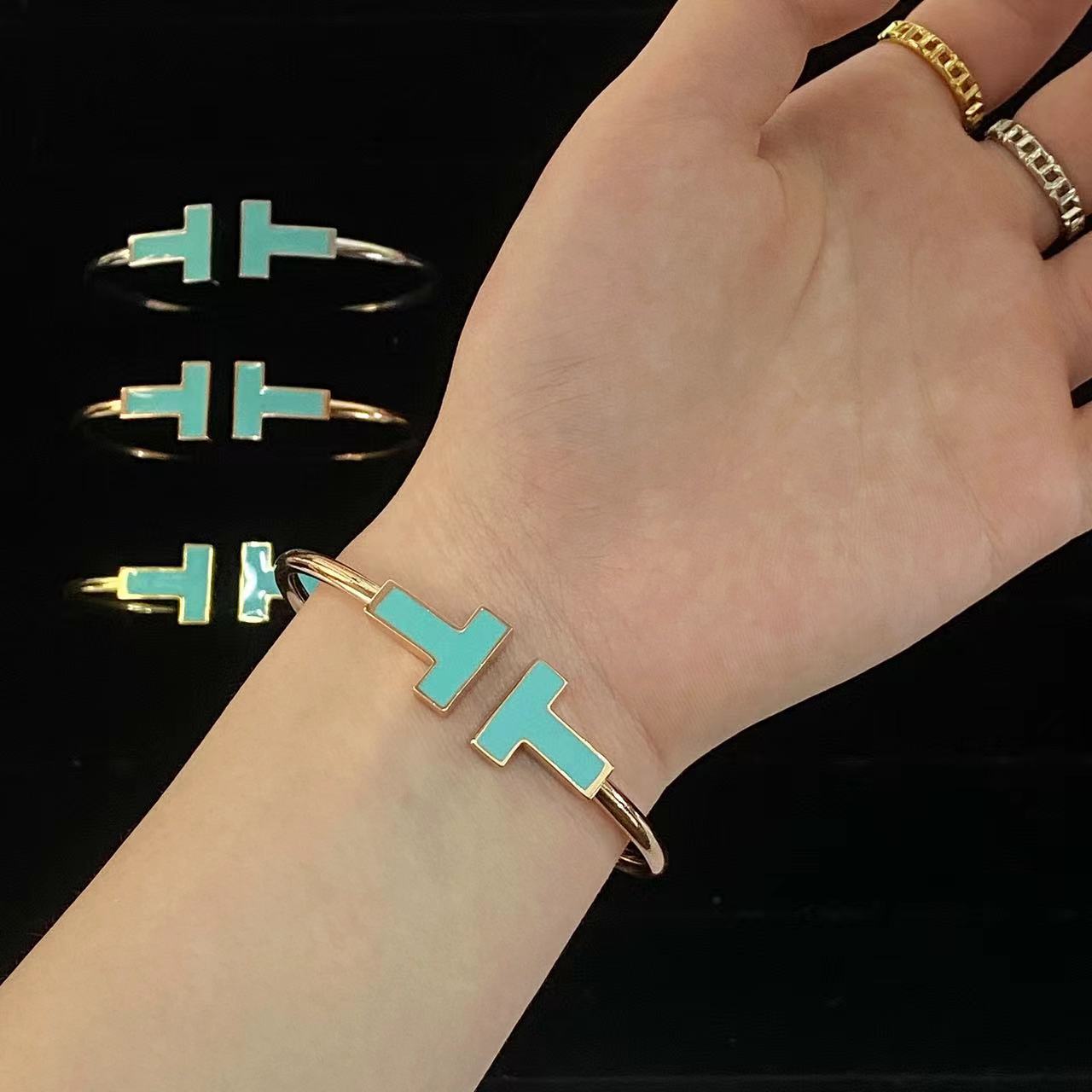 Tiffany T Wide Turquoise Open Bracelet
