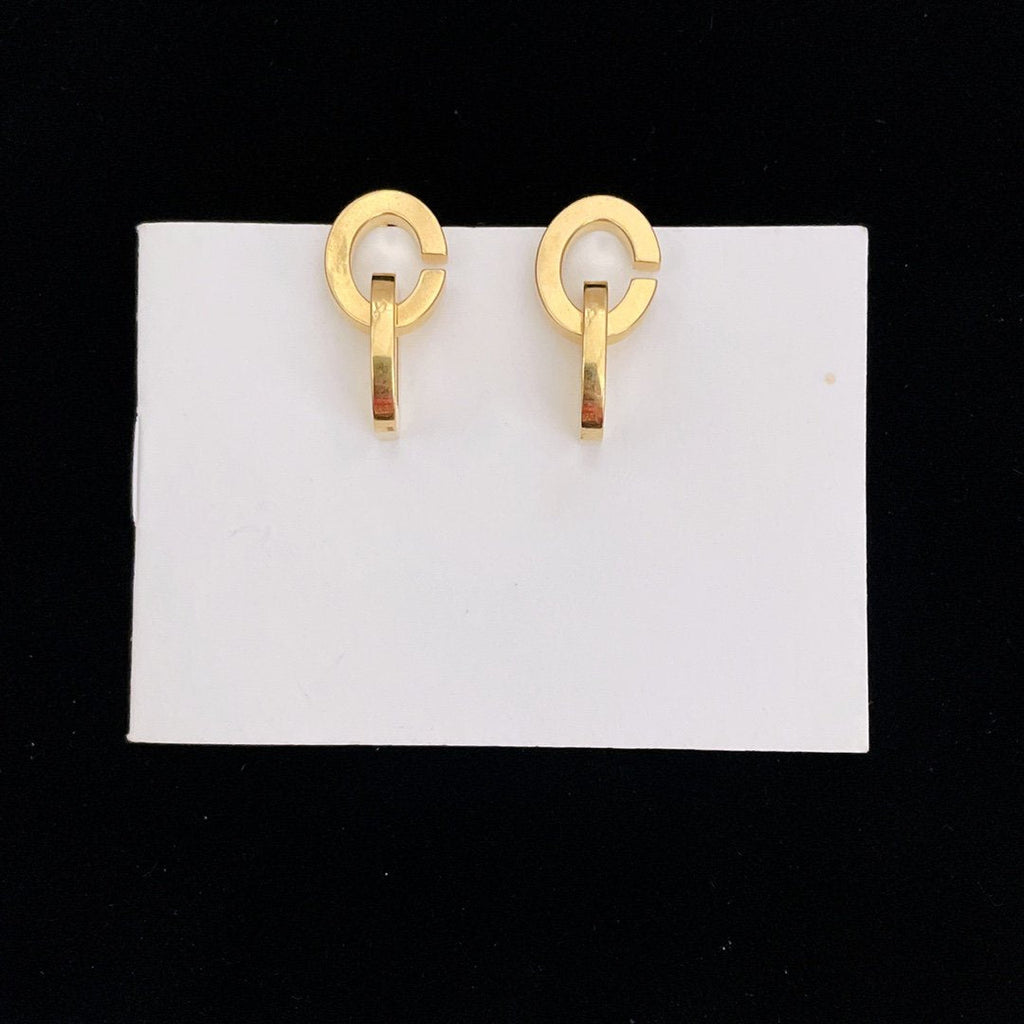 Dior CD Drop Gold Earrings