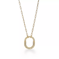 Tiffany Lock Necklace Medium Pendant Gold Paved Cubic Zirconia