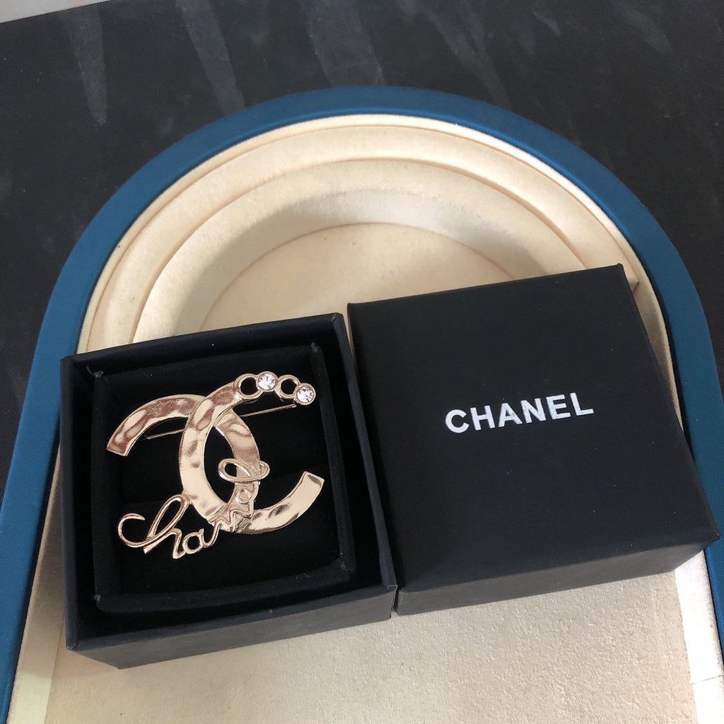 Chanel Brooch Pink Gold 159602