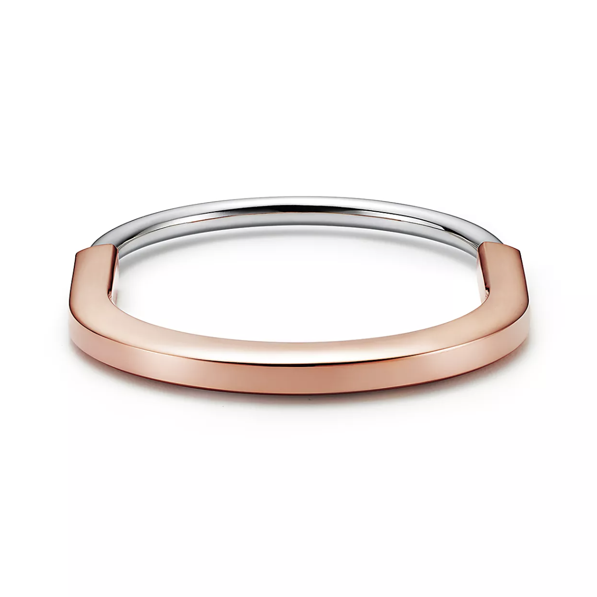 Tiffany Lock Bracelet Rose and White Gold Cubic Zirconia