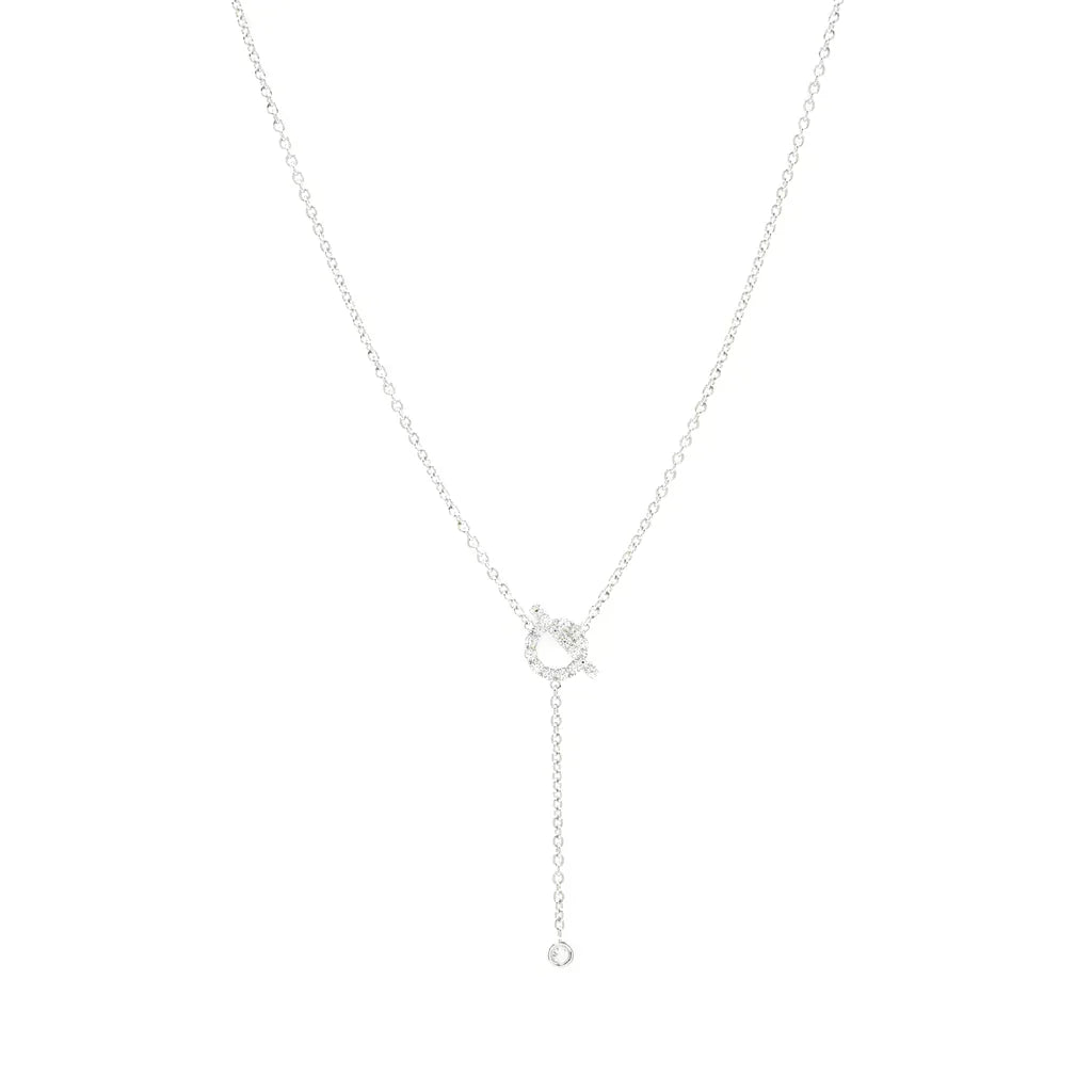 Hermes Finesse Silver Cubic Zirconia Necklace