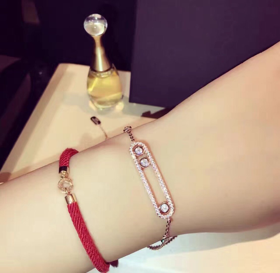 Messika Baby Move Paved Pink Gold Cubic Zirconia Bracelet