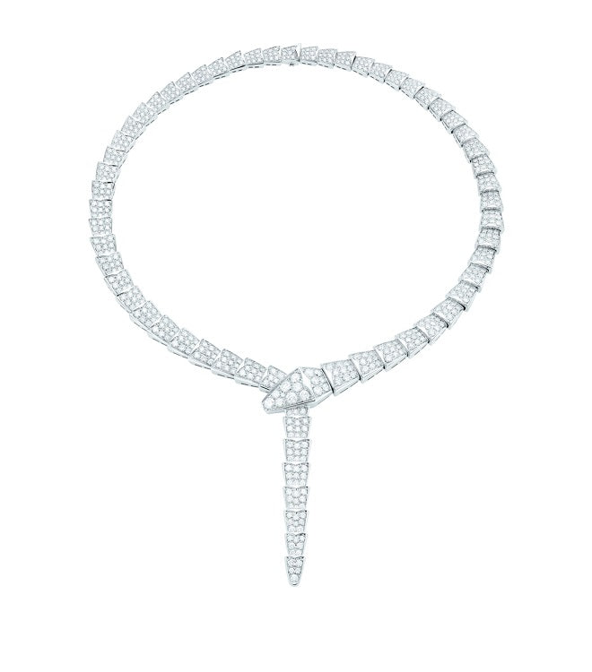 Bvlgari Serpenti Silver Cubic Zirconia Necklace