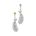 Chanel Plume de Earrings Silver Diamond