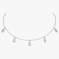 Messika Move Uno Paved Drop Pendant Choker Silver Necklace