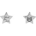 Gucci GG Silver Blind for Love Star Earrings